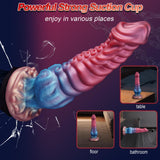 9.7in Huge Fantasy Monster Tentacle Dildo, Large Dragon Horse Thick Anal Knot Giant Big Dog Alien Silicone Knotted Dildo with Su