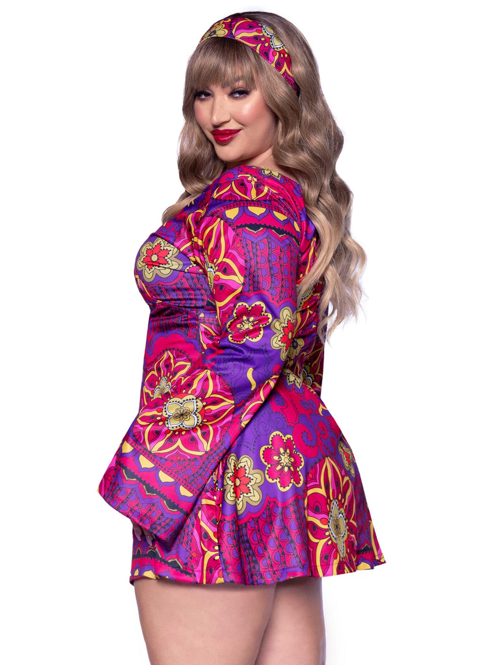 2Pc. Retro Print Bell Sleeves