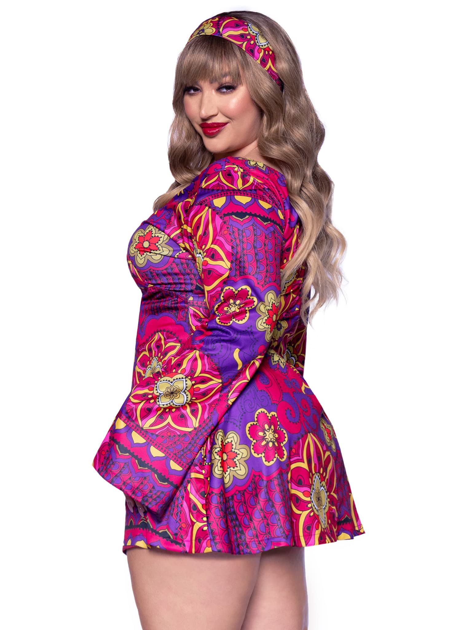 2Pc. Retro Print Bell Sleeves