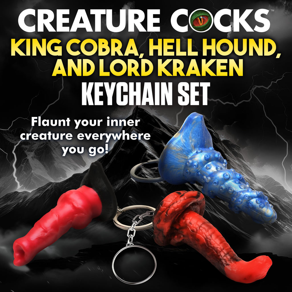 Creature Cocks 3Pc Silicone Keychain Set