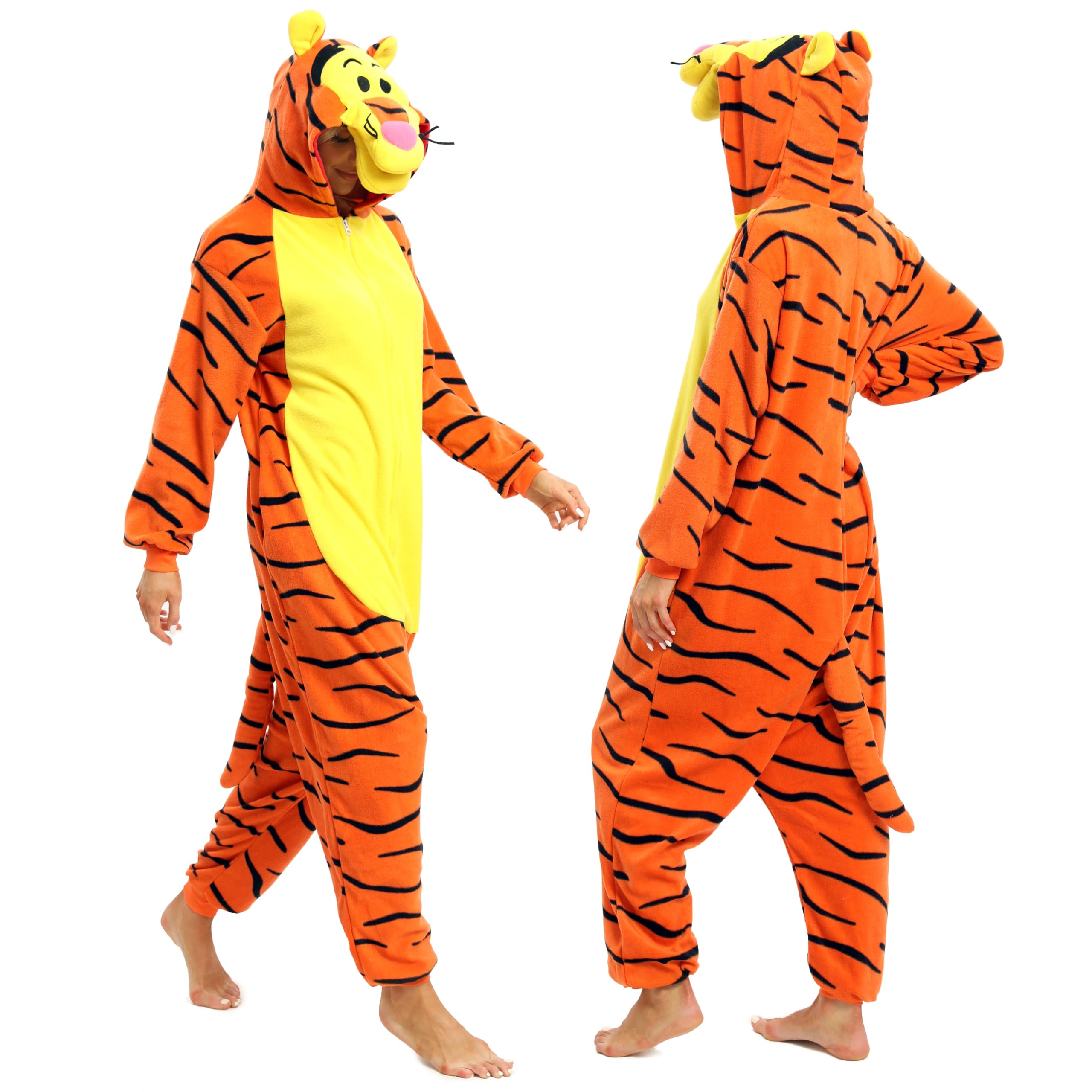 NAITOKE Adults Animal Onesie Halloween Costumes Cosplay Pajamas Orange