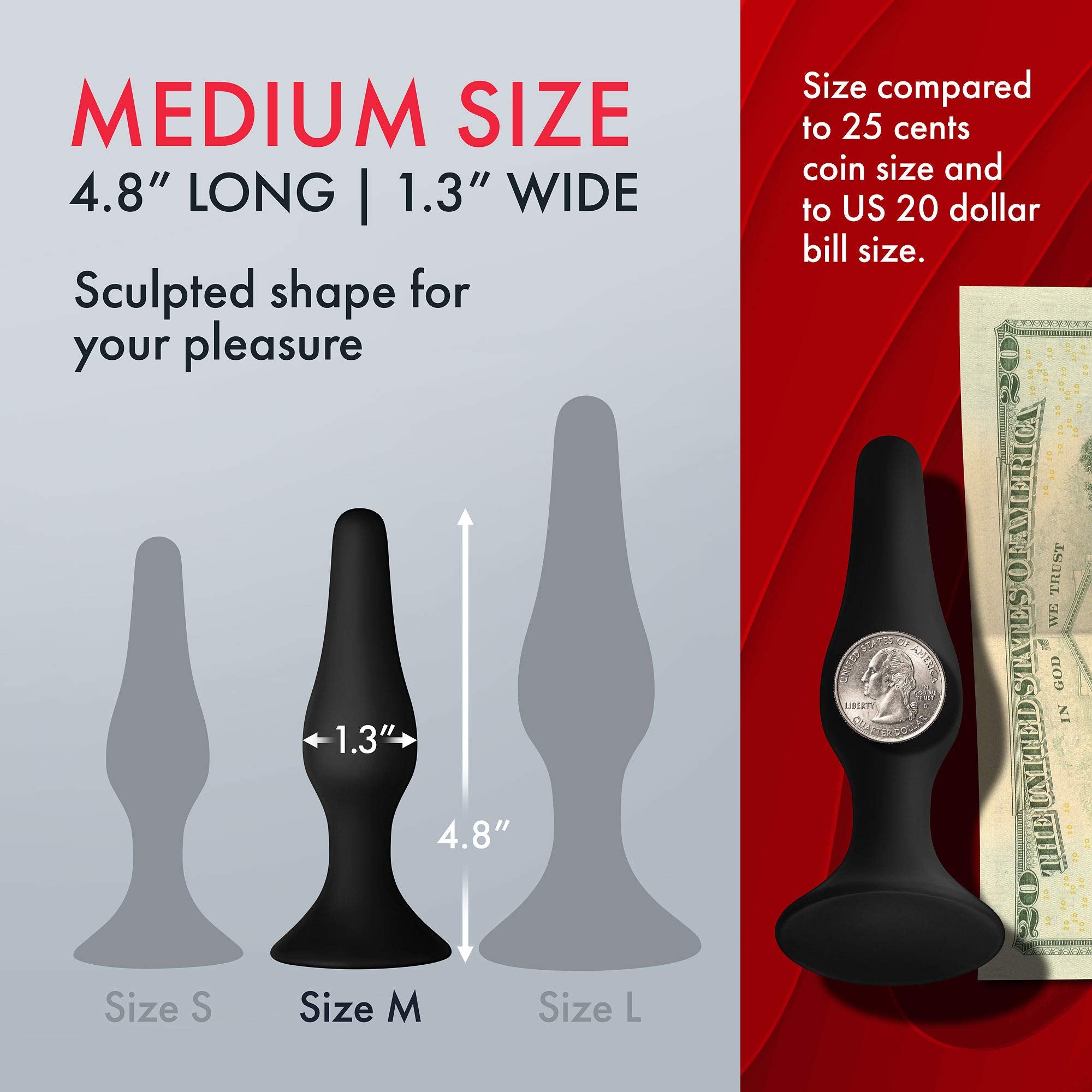 Forto F-11 Medical Grade Silicone Butt Plug with Strong Suction Cup Anal Sex Toy - for More Comfortable Intercourse Anal Toy Pro