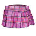 Music Legs 25074-LIGHTPPLPLDS-M Plaid Color Pleated Skirt  Small & Medium