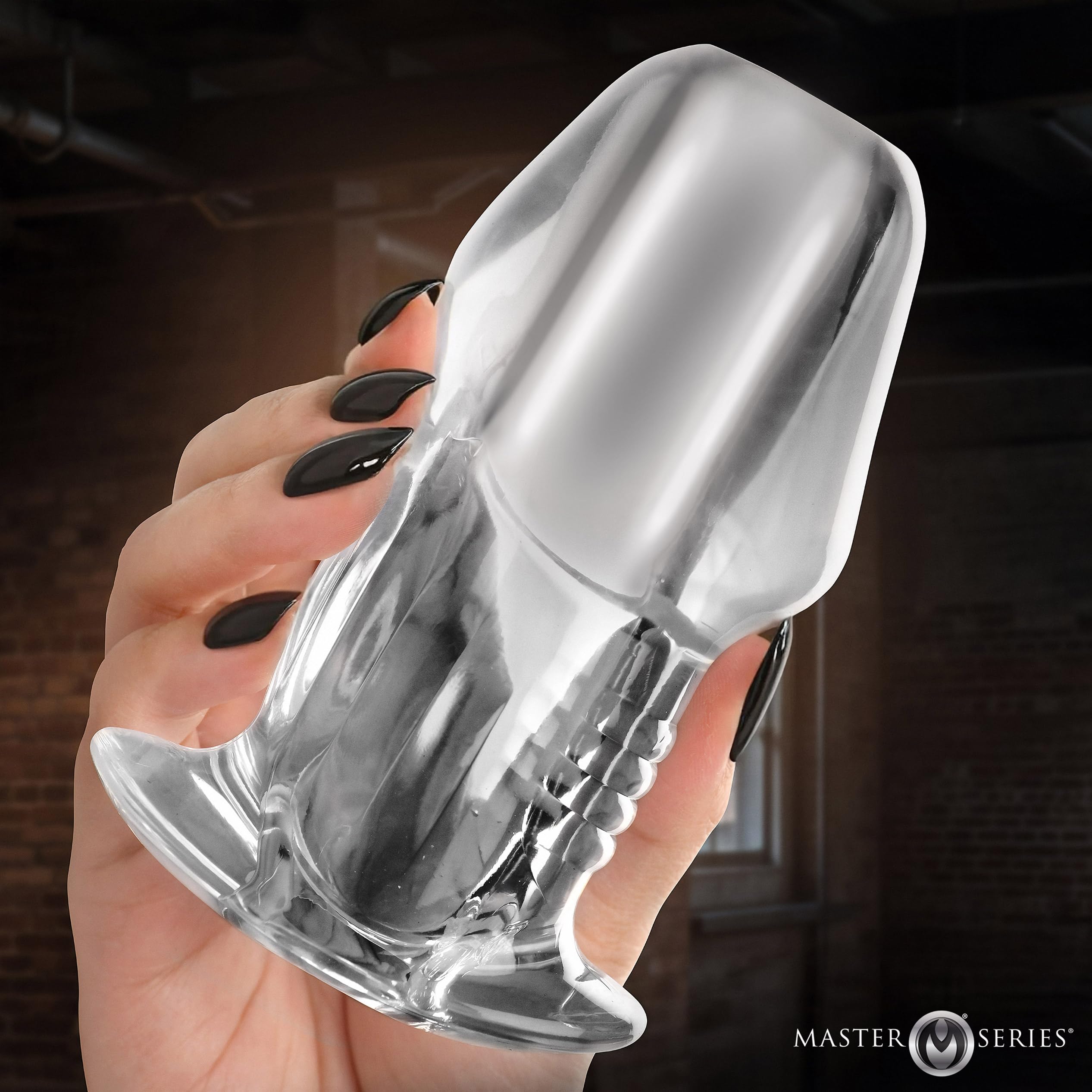 Master Series Dicked Clear Hollow Plug L