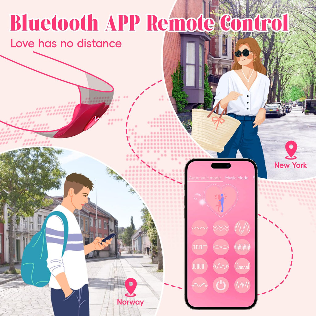Remote Control Vibrator Couples Sex Toys, App Cellphone Wearable Couple Vibrator with Remote, Vibrating Panties with 10 Vibratio