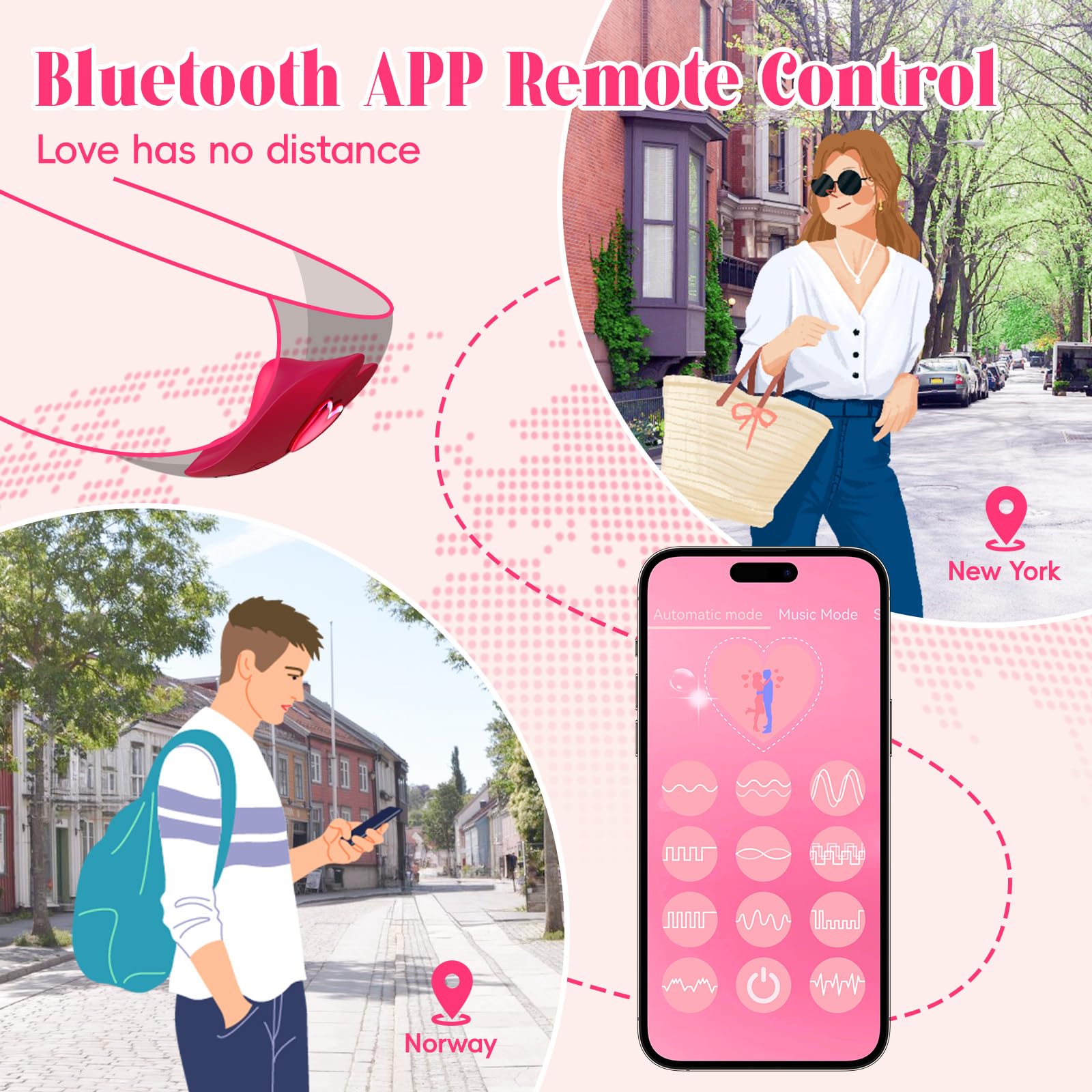 Remote Control Vibrator Couples Sex Toys, App Cellphone Wearable Couple Vibrator with Remote, Vibrating Panties with 10 Vibratio