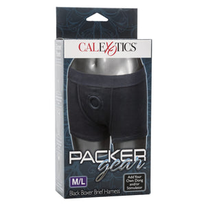 Calexotics Packer Gear Black Boxer Brief Harness - Adult Strap On Sex Toys For Couples,Multi,Medium/Large (Pack Of 1),Se-1576-10