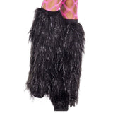 Music Legs 5536-BLACK Furry Lurex Leg Warmers, Black