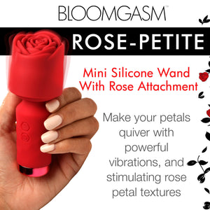 Pleasure Rose-Petite Mini Silicone Rose Wand - Red
