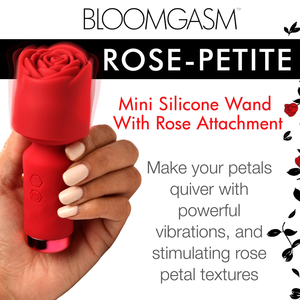 Pleasure Rose-Petite Mini Silicone Rose Wand - Red