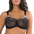 Plus Size Retro Lace & Mesh Unlined Underwire Bra
