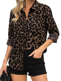 BBIBBI Leopard Print Top Womens Clothing Fashion Tops for Women Blouses Business Casual Clothes Long Sleeve Blouse Cheetah Size 