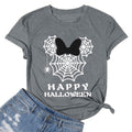MNLYBABY Happy Halloween Shirt Women Magical Halloween Shirts Funny Spider Web Graphic Shirts Spooky Season Short Sleeve Tops Gr