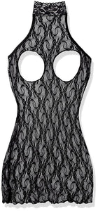 Elegant Moments Womens Lace Cupless Adult Exotic Dresses, Black, One Size Us