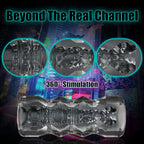 Male Masturbator Sex Toys - Transparent Pocket Pussy Stroker, TPE Male Masturbation Sleeve with 3D Textured, Penis Training Blow