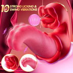 Vibrator Adult Sex Toys for Women - 4 in 1 Tongue Thrusting Vibrators Dildo Rose Sex Toys with 10 Licking Clitoral & 10 Vibratio