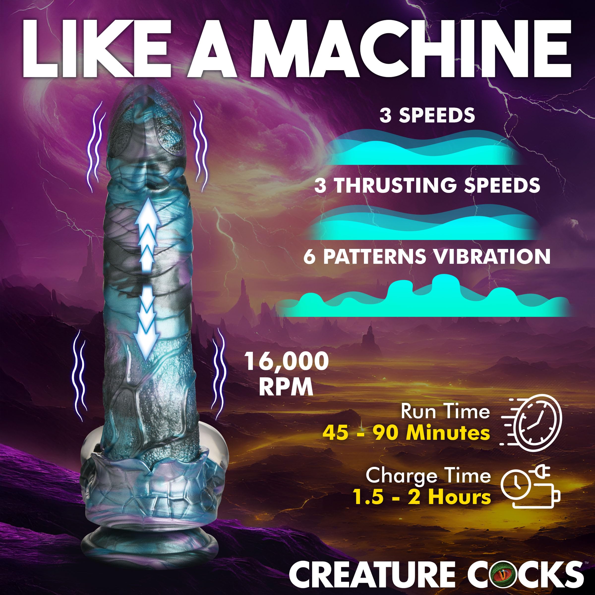 Creature Cocks Astro-Thrust Vibsil Dildo