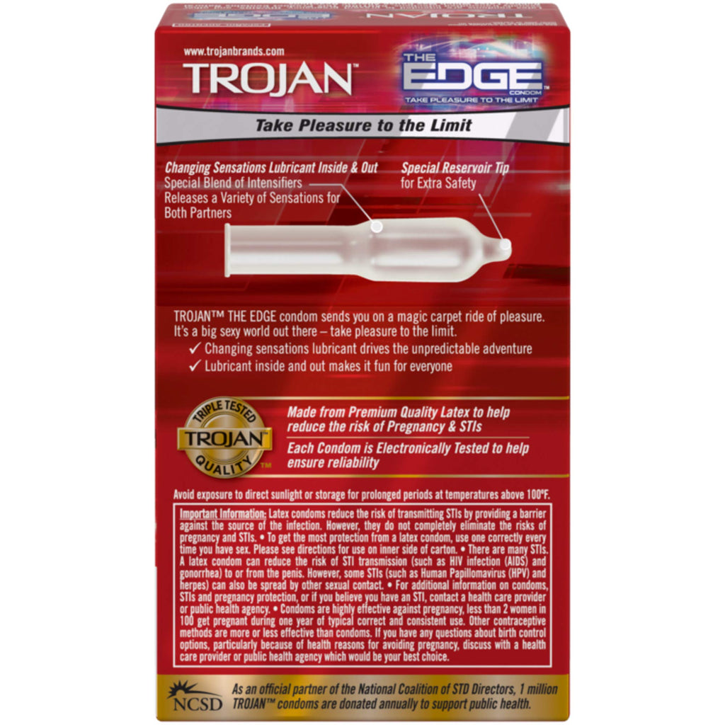 Trojan The Edge Premium Lubricated Condoms - 10 Count