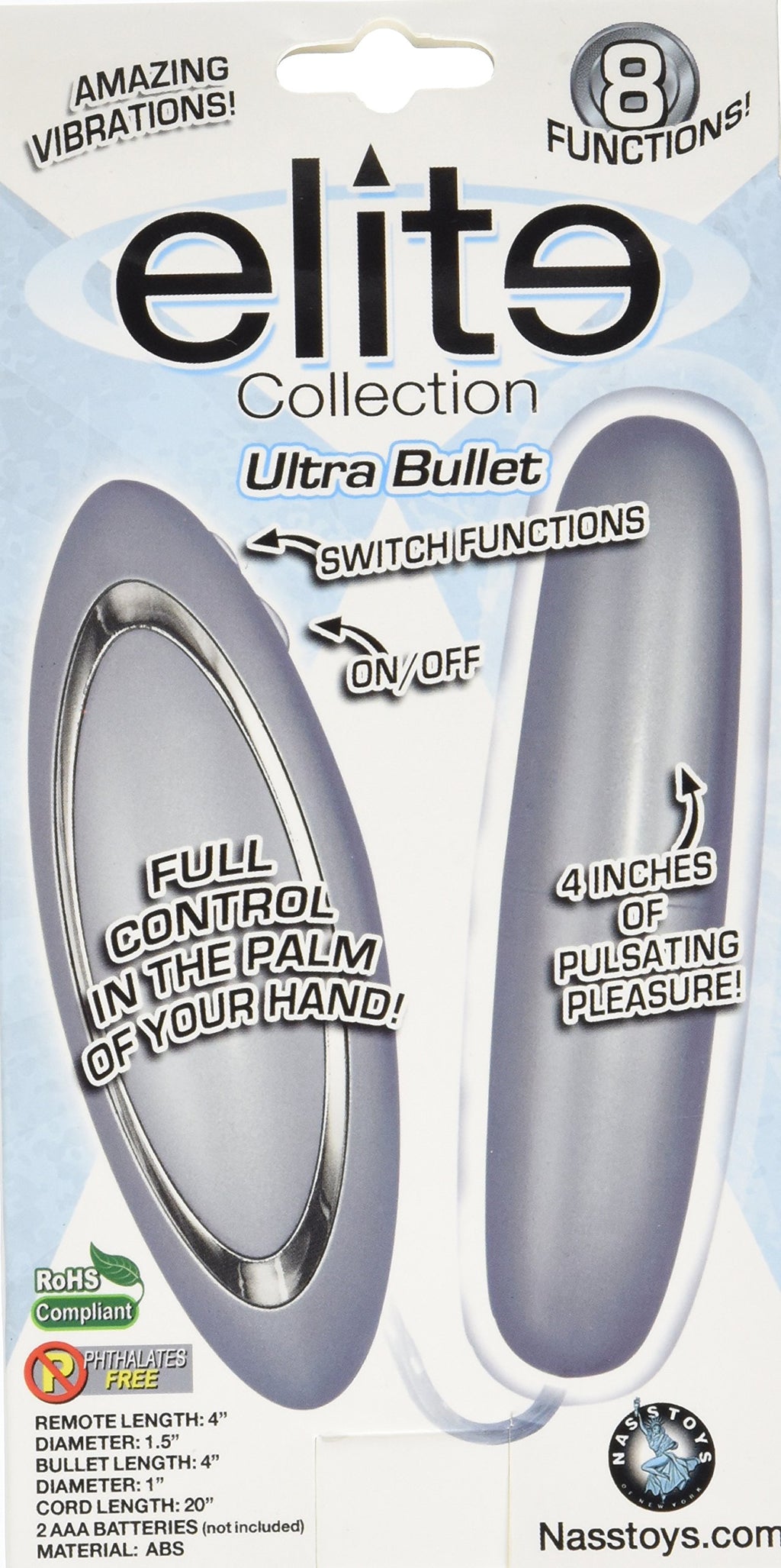 Novelties By Nasswalk Elite Collection Ultra Bullet, Silver