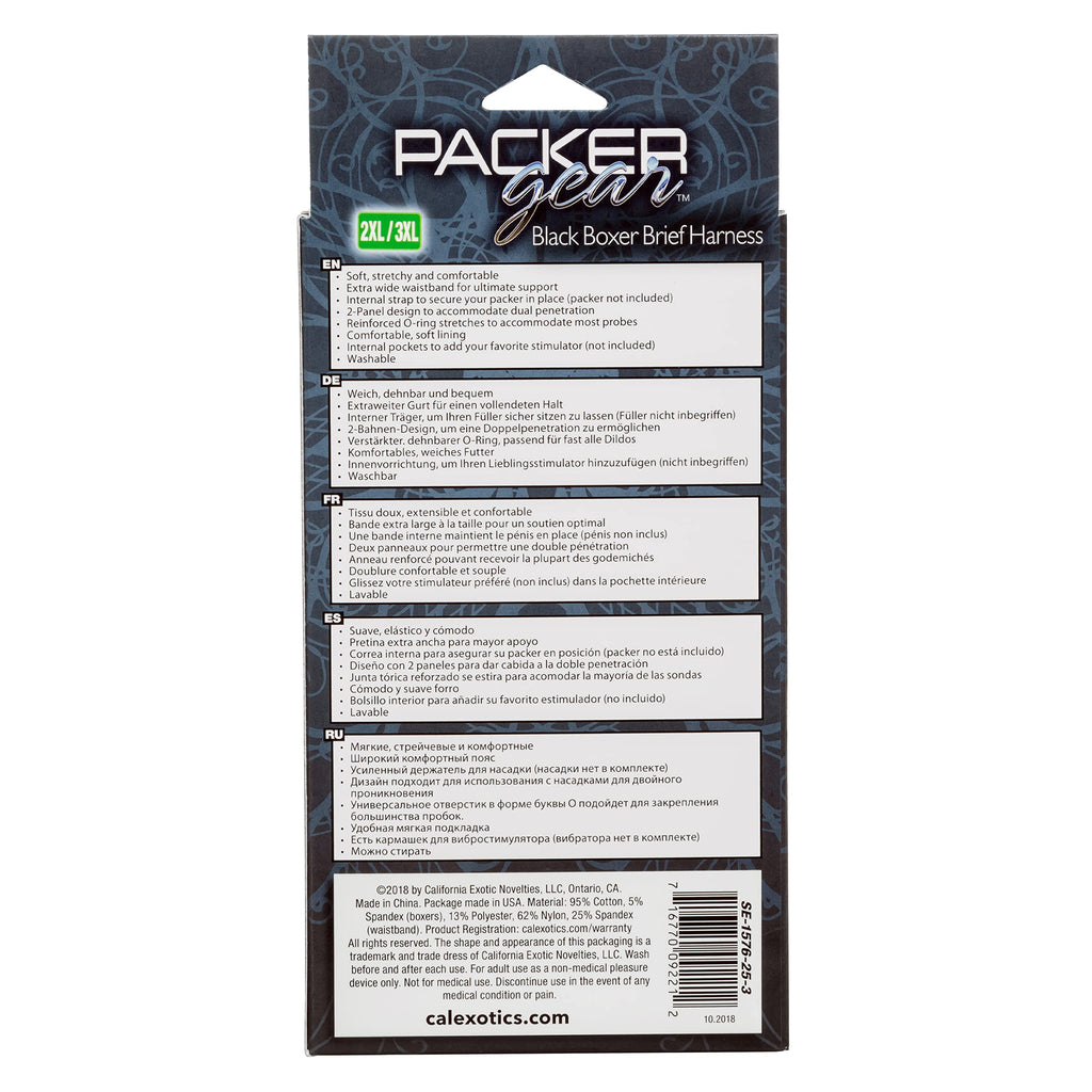 Calexotics Se-1576-25-3 Packer Gear Boxer Brief Harness - 2Xl/3Xl