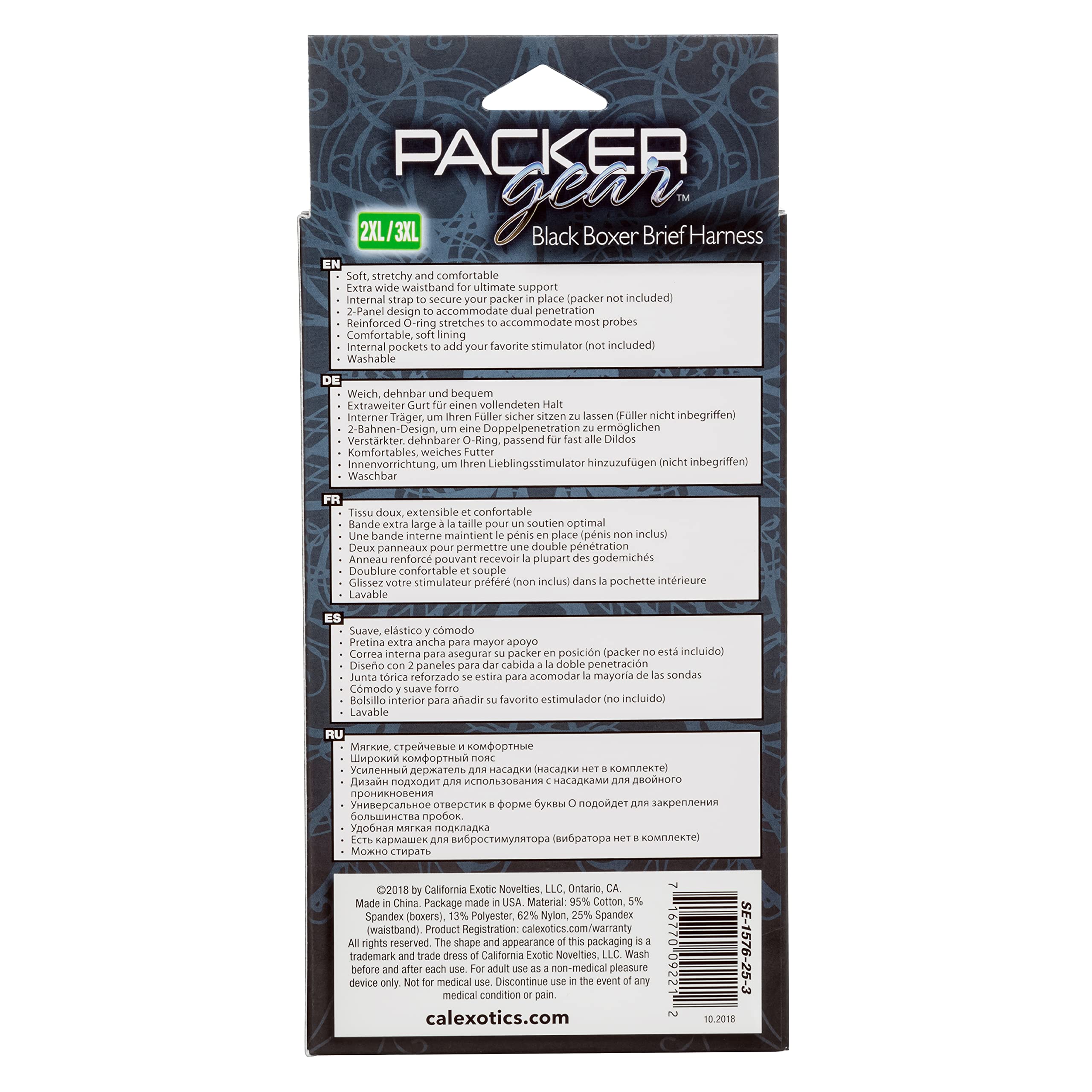 Calexotics Se-1576-25-3 Packer Gear Boxer Brief Harness - 2Xl/3Xl