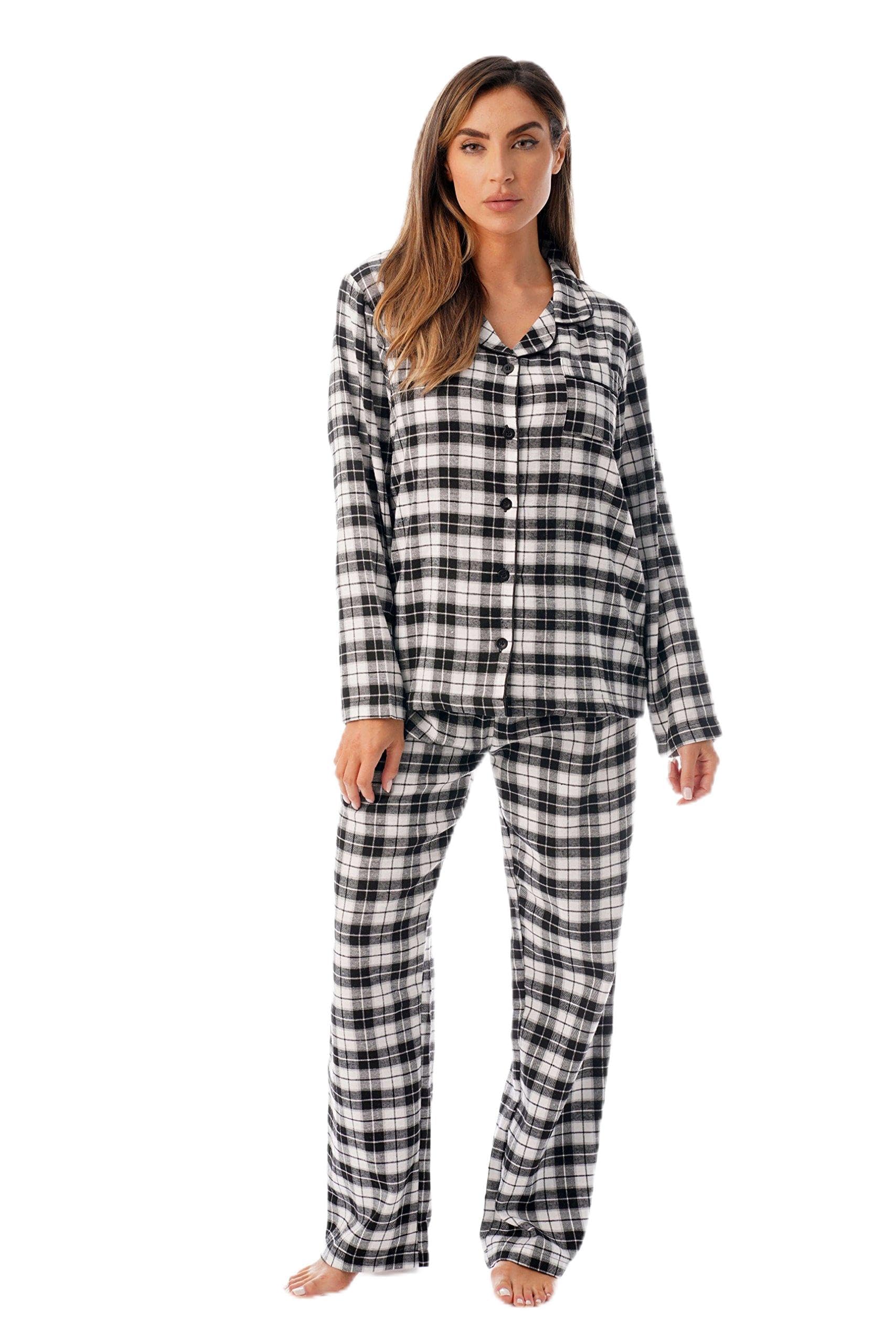 Just Love Long Sleeve Flannel Pajama Sets for Women 6760-10359-BLK-3X Black