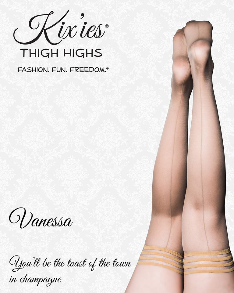 Kixies Stockings For Women  Thigh High Stockings With Noslip Grip Stay Ups Thigh Bands  Womens Thigh High Stockings Vanessa Ch