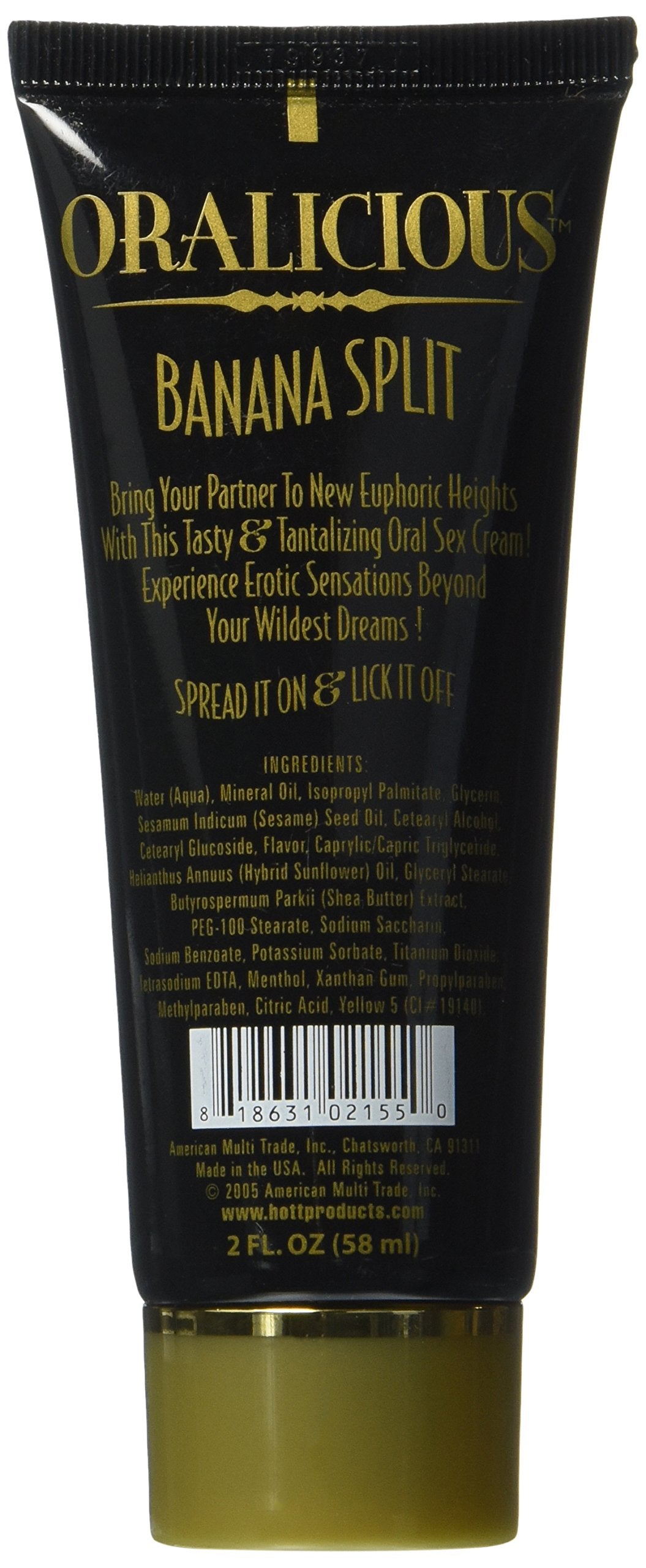 Hott Products Oralicious Oral Cream, Banana Split Flavor