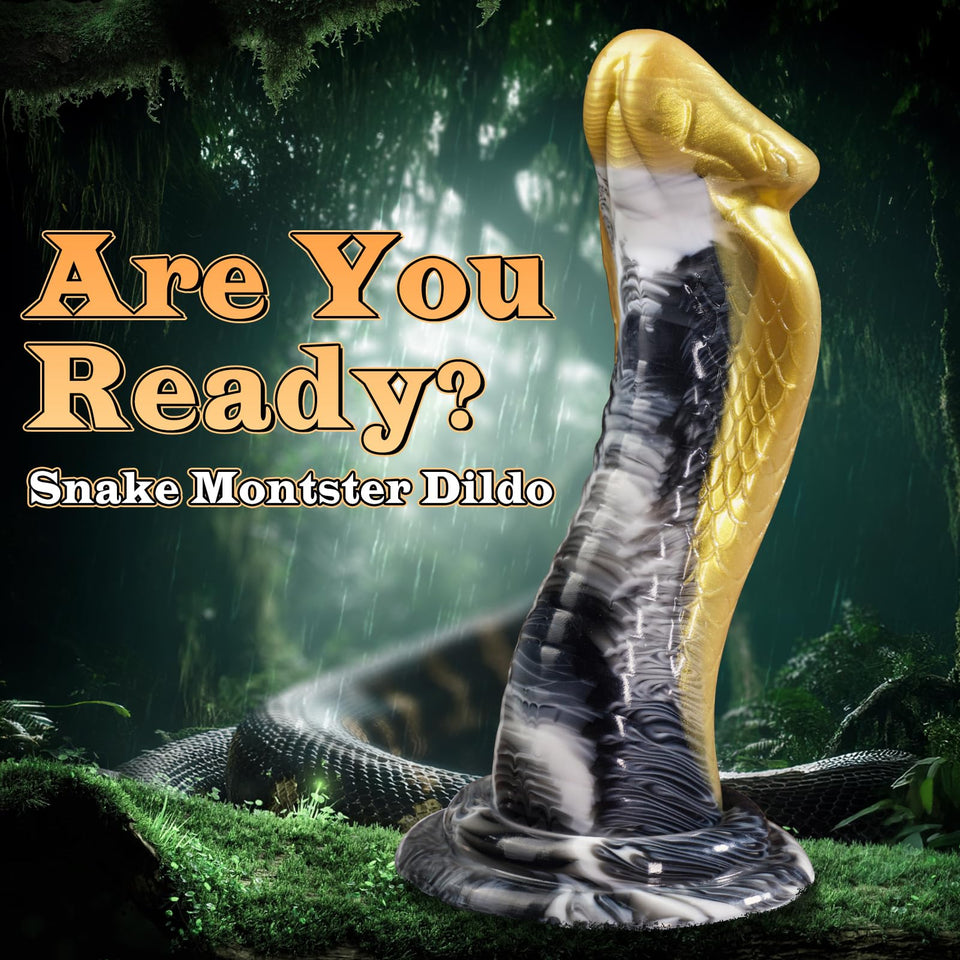 Cobra Monster Dildos Adult Toys- 8.66 ' ' Realistic Snake Thick Anal Dildos for U, G-spot Silicone Dildo, Strong Suction Cup COK