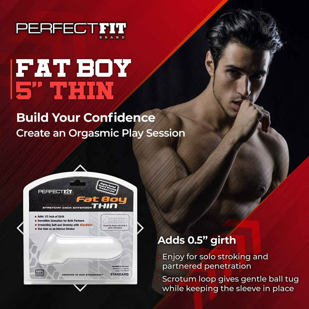 Perfectfit Brand Fat Boy Thin Girth Extender Penis Sheath Enhancer, 5.5''