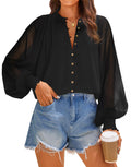 ZESICA Womens Floral Print Blouse 2026 Long Sleeve Button Down Casual Fall Boho Oversized Tops Shirts,Black,X-Large