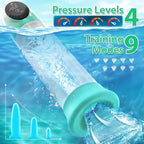 Penis Pump Male Sex Toys - Electric Vacuum and Water Cock Pump with 3 '' Large Barrel and LCD Display, 4 Pressure Levels, and 9