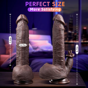 JNHHX Thrusting Dildo Vibrator Sex Toys - 5-in-1 Silicone Suction Cup Black Dildo with 10 Thrusting, 10 Vibration & Heating Lick