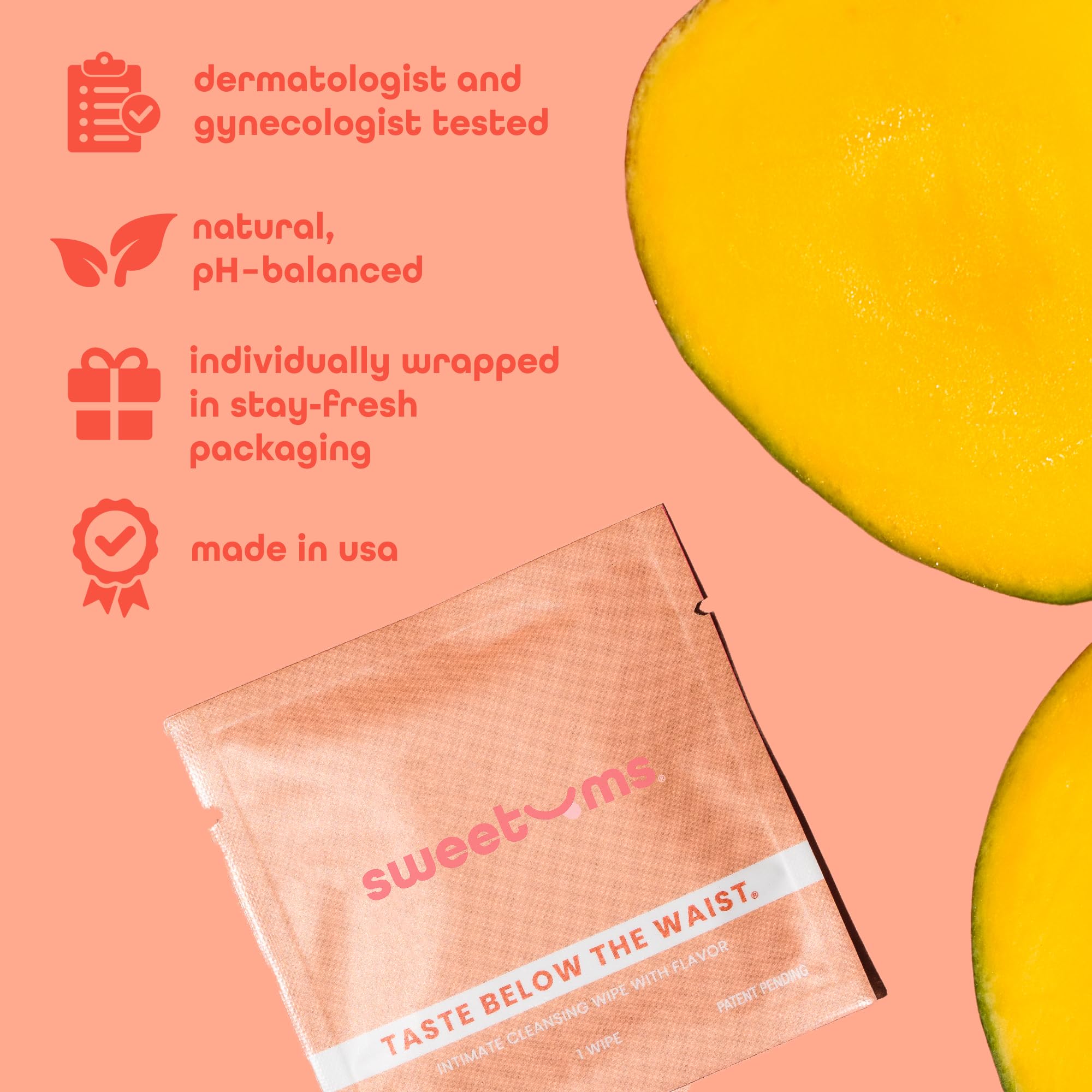 Sweetums Intimate Wipes Mango Flavor