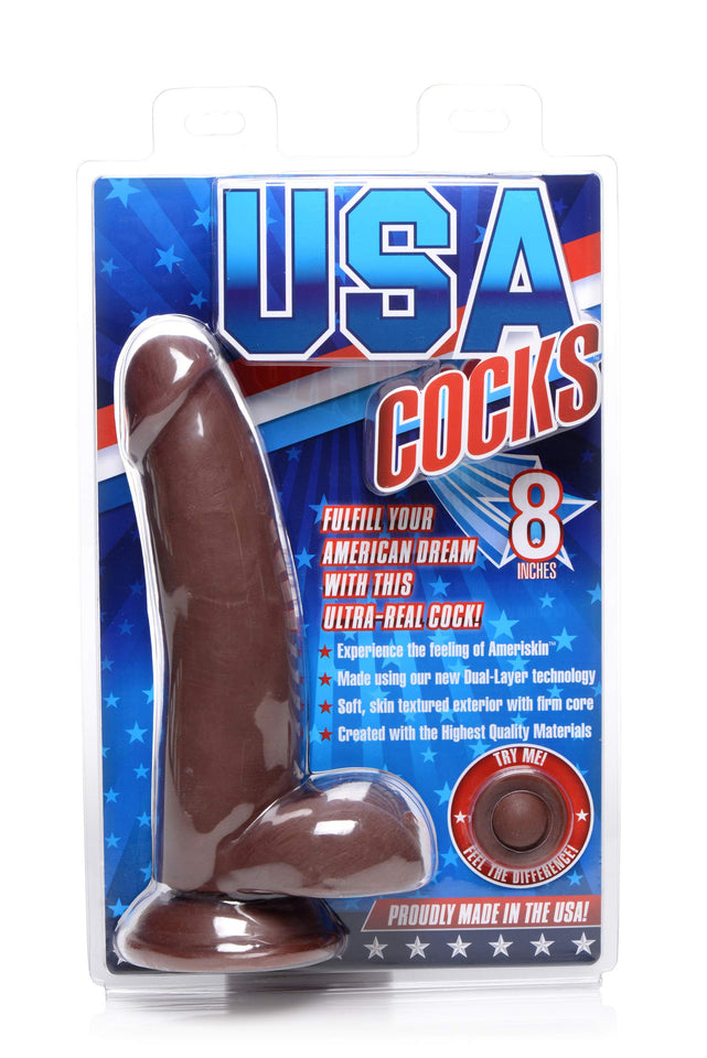 (D) Usa Cocks 8In Ameriskin Di Dark