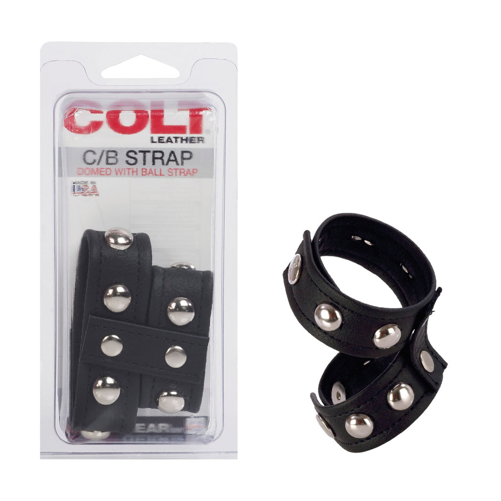 California Exotics Colt Leather Cock And Ball Domed Strap