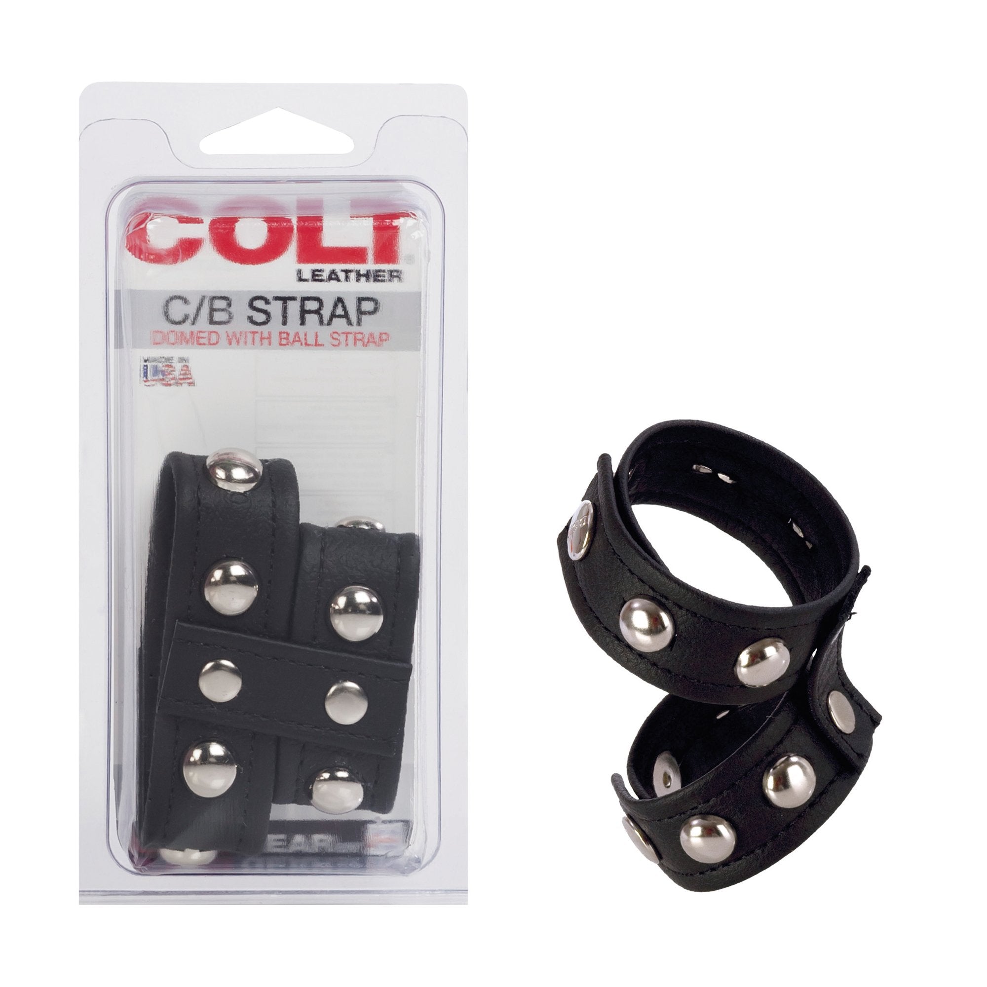 California Exotics Colt Leather Cock And Ball Domed Strap