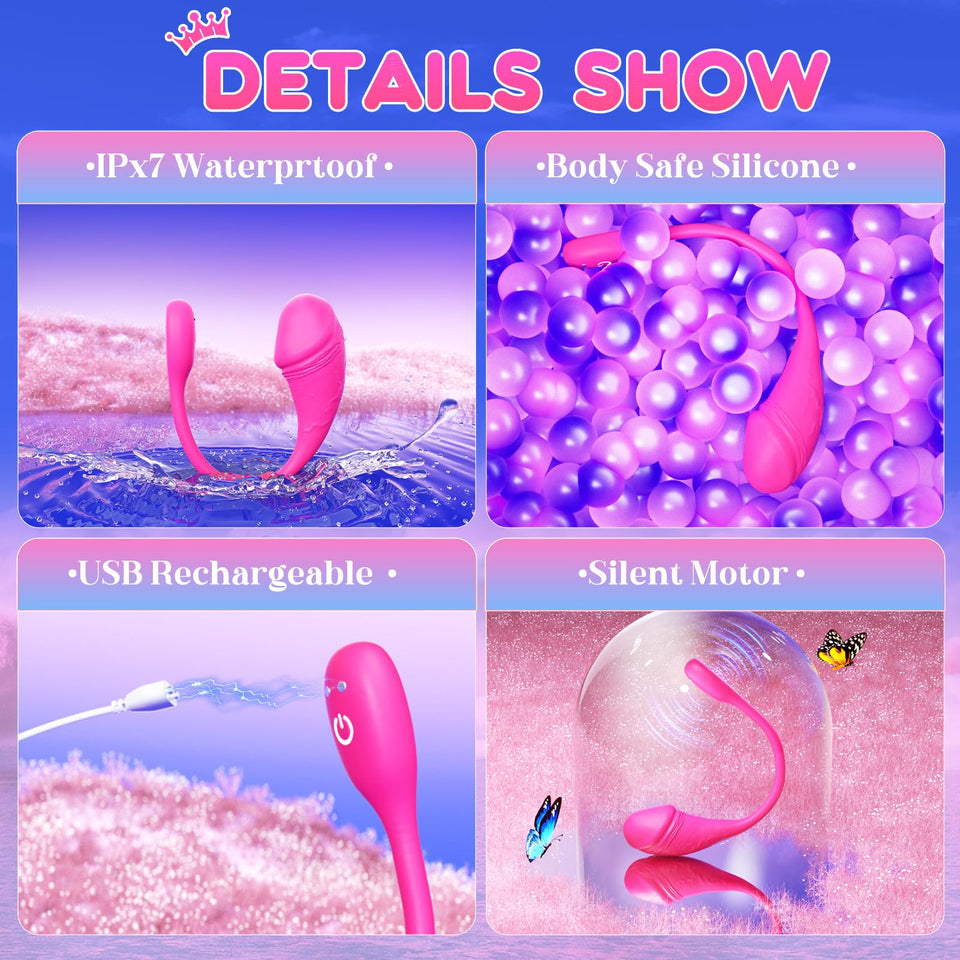 ECRVOM Sex Toys Vibrator Dildo - Couple Sex Toys Wearable Panty Egg Anal Vibrators for Women Men, Vibrating Panties with 9 Modes