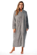 Just Love Plush Zipper Lounger Robe 6729-GRY-2X