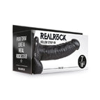 Realrock 7In Hollow Strapon Wballs Blk