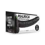 Realrock 9In Vibrhollowstraponwballs Blk