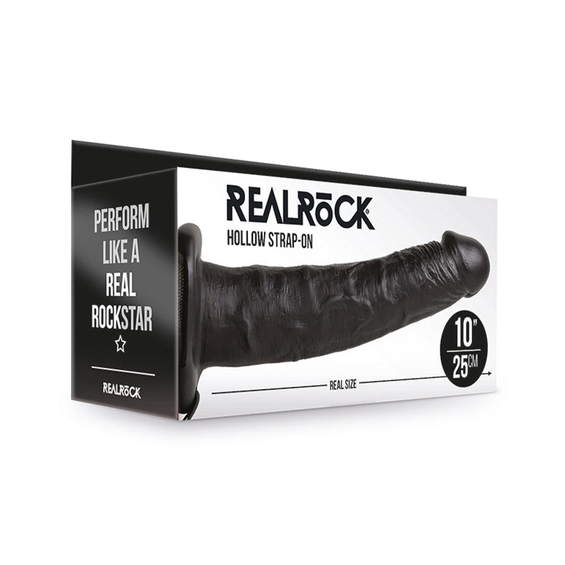 RealRock 10in Hollow StrapOn Black