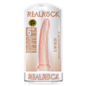 Realrock 6In Slim Dildo Wsuction Beige