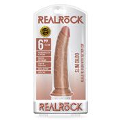 Realrock 6In Slim Dildo Wsuction Tan