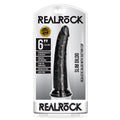 RealRock 6in Slim Dildo WSuction Black