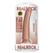 Realrock 7In Slim Dildo Wsuction Tan