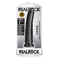 RealRock 7in Slim Dildo WSuction Black