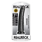 RealRock 7in Slim Dildo WSuction Black