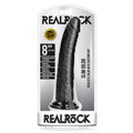 RealRock 8in Slim Dildo WSuction Black