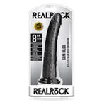 Realrock 8In Slim Dildo Wsuction Black